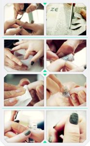 tutorial nail art con carta di giornale