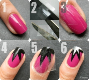 tutorial nail art con scotch