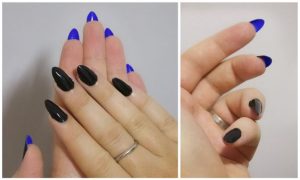 Flip sided manicure nero-blu